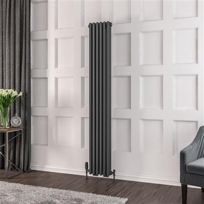 Eastbrook Rivassa 3 Column Radiator in Matt Anthracite - 1800 x 293mm