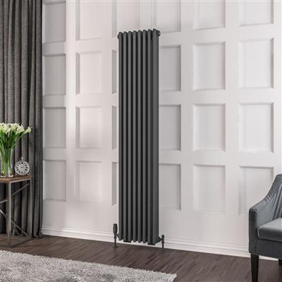 Eastbrook Rivassa 3 Column Radiator in Matt Anthracite - 1800 x 383mm