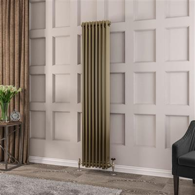 Eastbrook Rivassa 3 Column Radiator in Bronze Effect - 1800 x 383mm