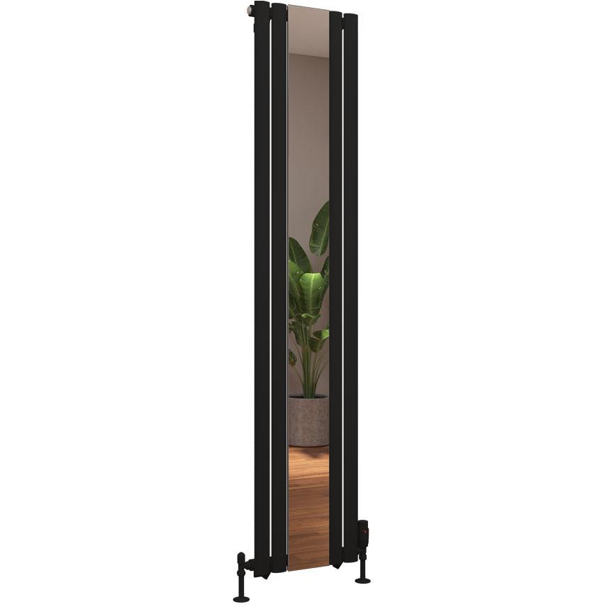 Tunstall Mirror 1800 x 380 Radiator Matt Black