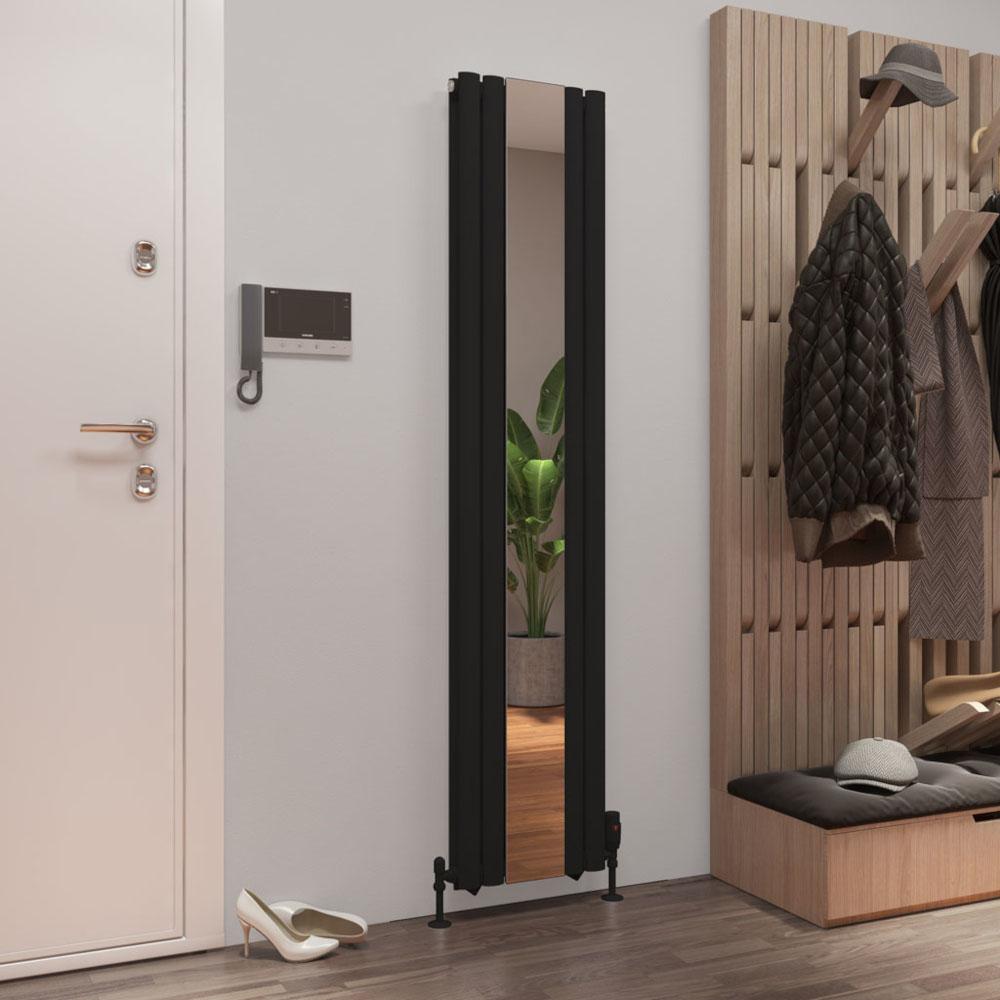 Tunstall Double Mirror 1800 x 380 Radiator Matt Black - 81.0188 ...