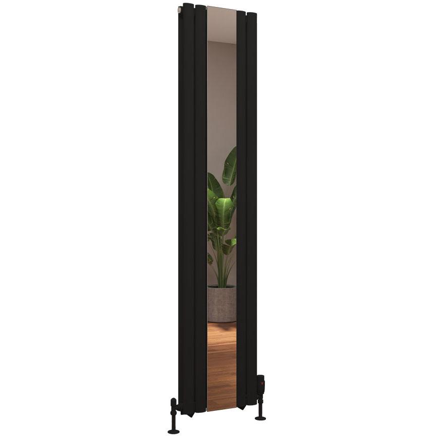 Tunstall Double Mirror 1800 x 380 Radiator Matt Black