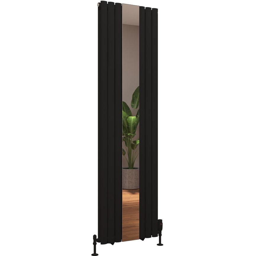 Tunstall Double Mirror 1800 x 500 Radiator Matt Black