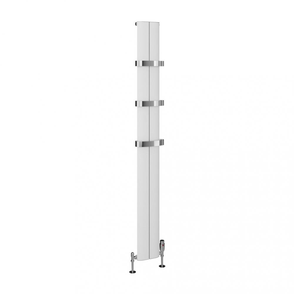 Eastbrook Preston Vertical 1800 x 185 Aluminium Radiator - Matt White