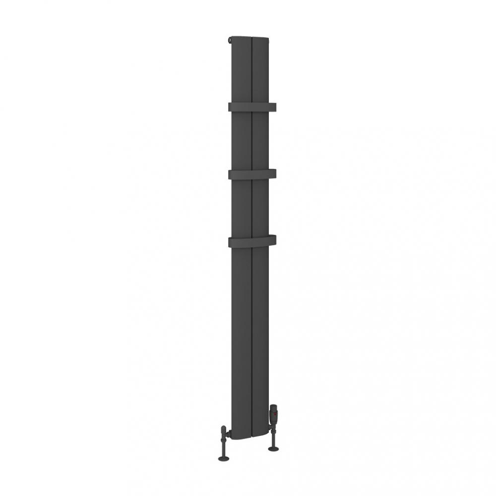 Eastbrook Preston Vertical 1800 x 185 Aluminium Radiator - Matt Anthracite