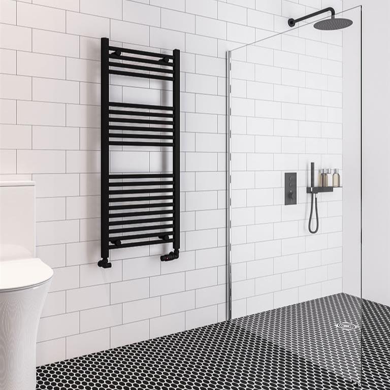 Wingrave Matt Black 1200 x 500mm Towel Radiator