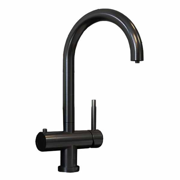 Francis Pegler 3 in 1 Black Hot Water Kitchen Tap Inc Filter & Boiler Tank