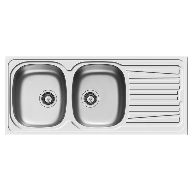 Pyramis Sparta 1160 x 500 x 150mm 2 Bowl Kitchen Sink with Drainer