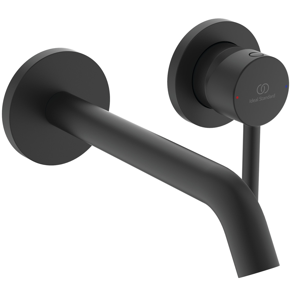 Ideal Standard Ceraline Single Lever Wall Mounted Basin Mixer - Silk Black
