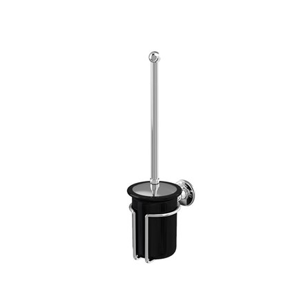 Burlington Jet WC Brush Holder 103 x 152 x 431mm - Gloss Black