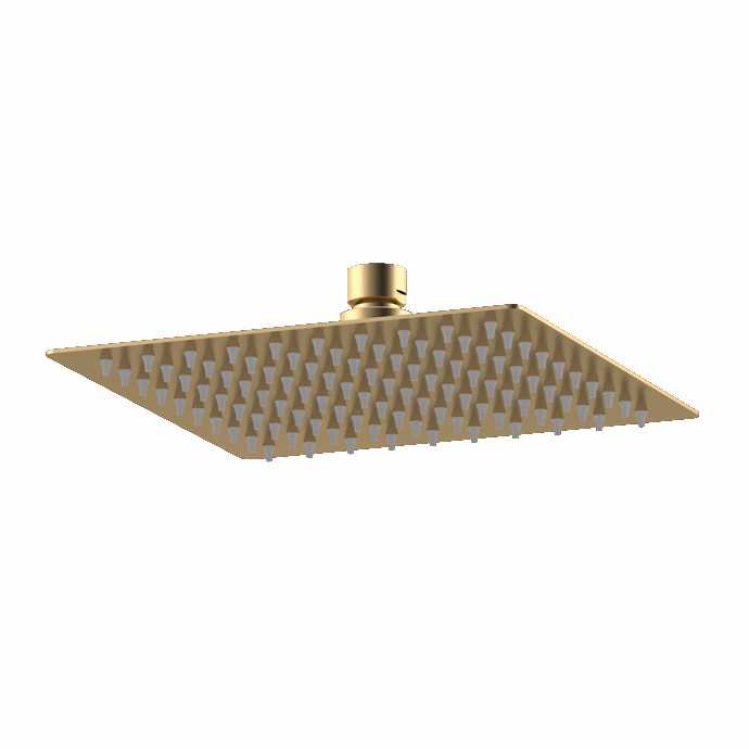 Nuie Square 200mm Shower Head Brushed Brass