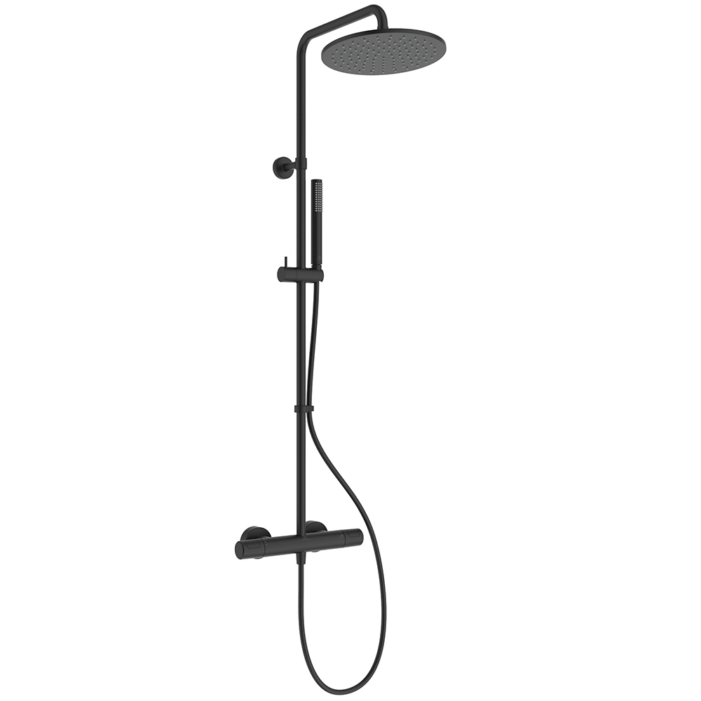 Ideal Standard Ceratherm T25M Exposed Silk Black Thermostatic 8L Shower System