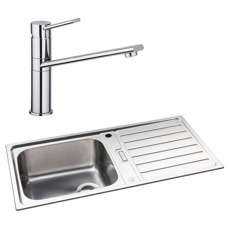 Abode Neron 1 Bowl Inset Stainless Steel Sink & Specto Tap Pack