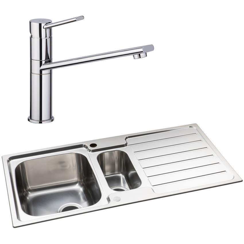 Abode Neron 1.5 Bowl Inset Stainless Steel Sink & Specto Tap Pack