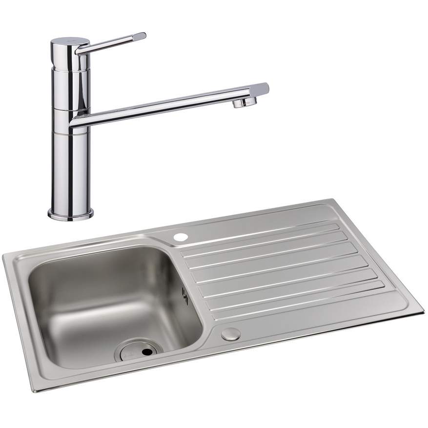 Abode Connekt 1 Bowl Inset Stainless Steel Kitchen Sink & Specto Tap