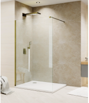 Jaquar 900MM Width & 2000MM Height Walk In Shower Screen In Clear Glass With Antique Bronze Frame  