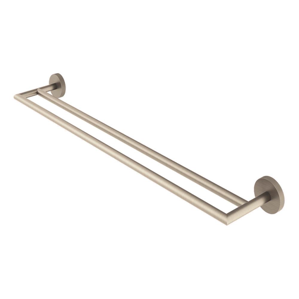 Abacus Iso Pro Double Towel Rail - Brushed Nickel