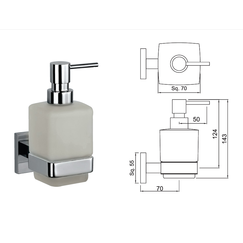 Jaquar Kubix Prime Soap Dispenser And Holder, AKPCHR35735P
