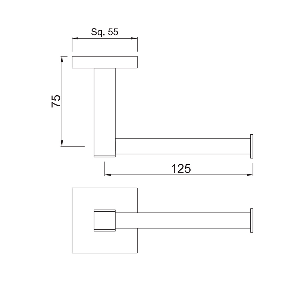 Jaquar Kubix Prime 125mm Chrome Toilet Roll Holder AKPCHR35755PS