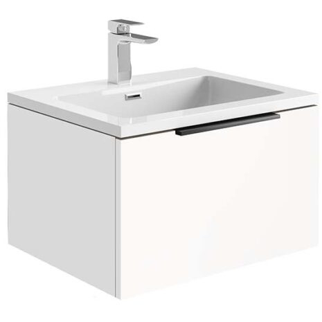 Scudo Ambience 600mm Matt White LED Wall Hung Vanity