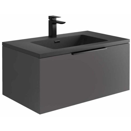 Scudo Ambience 800mm Matt Grey LED Wall Hung Vanity