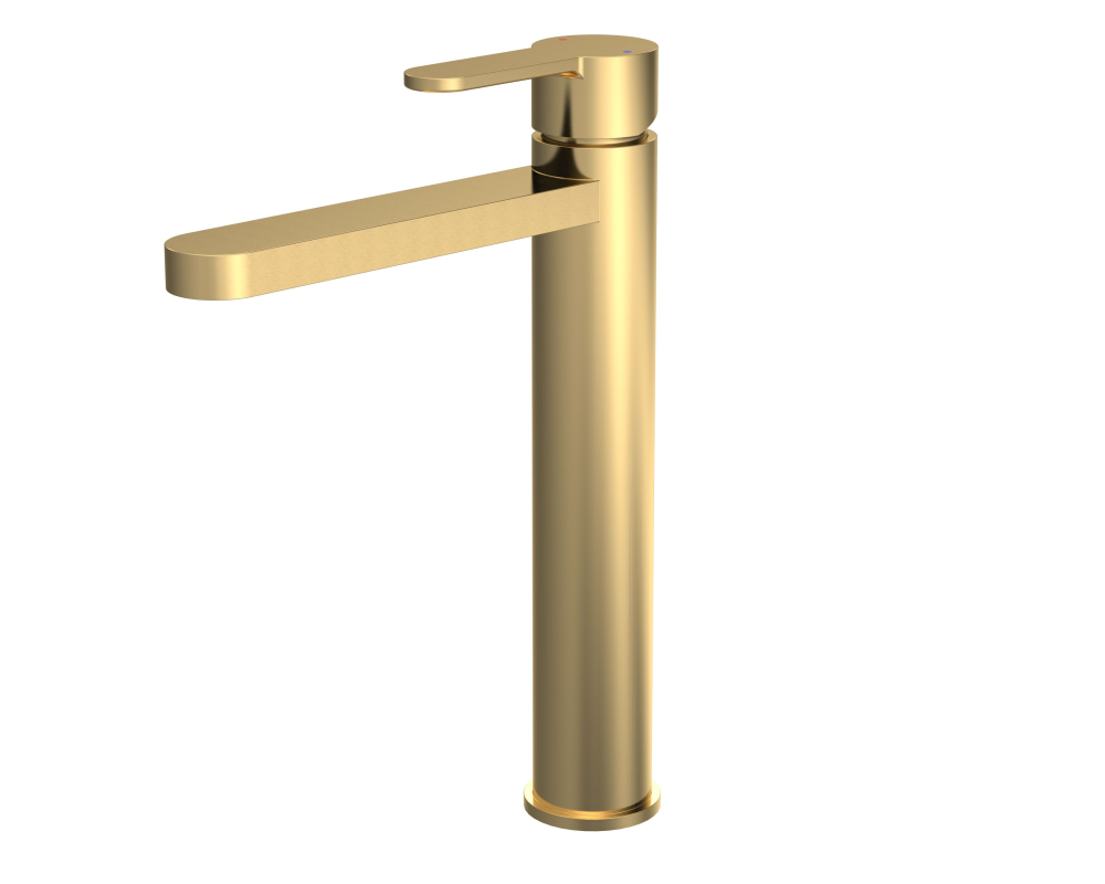 Nuie Arvan Tall Brushed Brass Mono Basin Mixer Tap