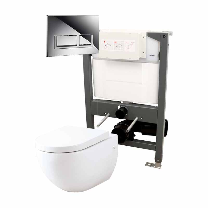 Essentials 820mm Frame & Opaz Pan Pack Inc Square Flush Plate