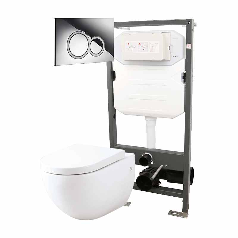 Essentials 1140mm Frame & Opaz Pan Pack Inc Round Flush Plate