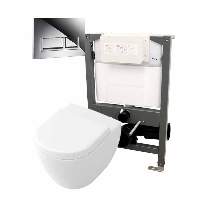 Essentials Frame 820mm & Opaz Compact Wall Hung WC Pack 820T
