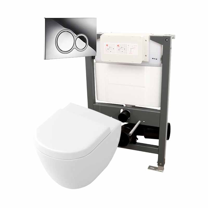 Essentials Frame 820mm & Opaz Compact Wall Hung WC Pack 820i