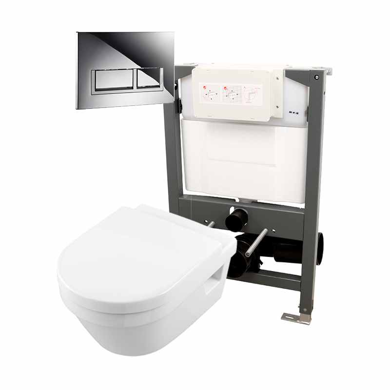 Essentials Frame 820mm & Opaz 2 Wall Hung WC Pack 820t