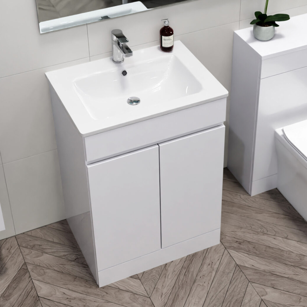 Atlantis 500mm White Waterproof Vanity Unit with Basin