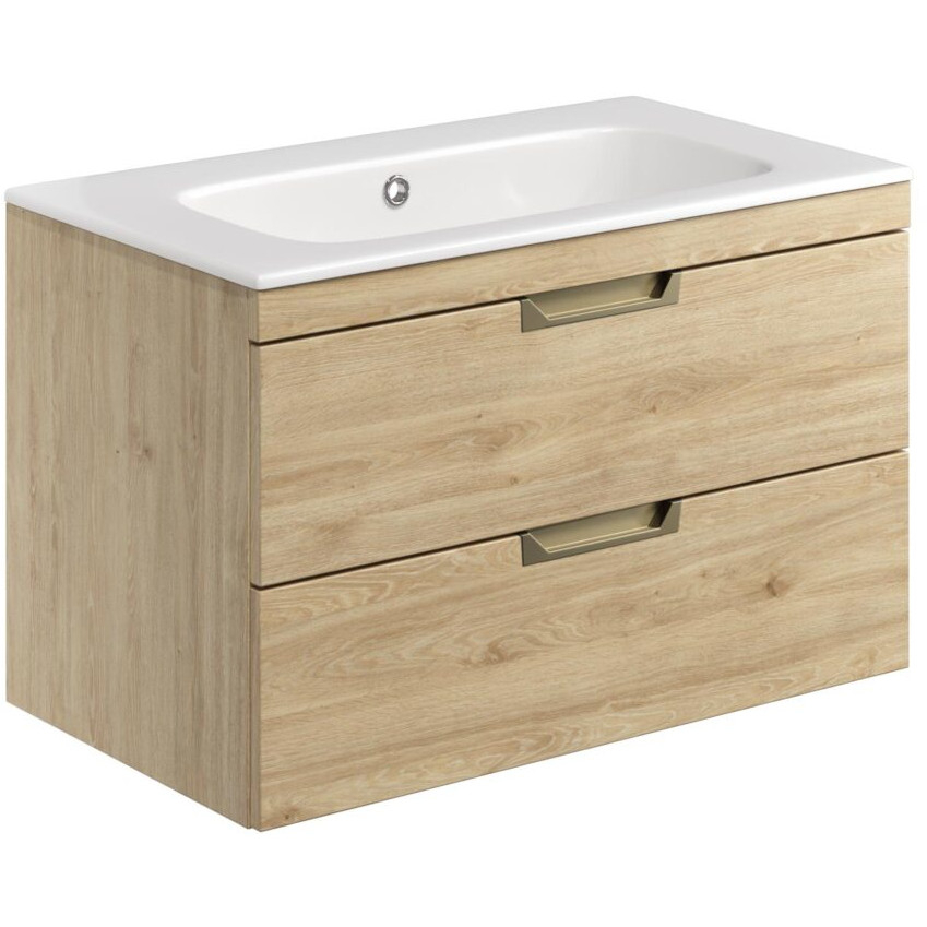 Scudo Aubrey 800mm Davos Oak Wall Hung Vanity Unit