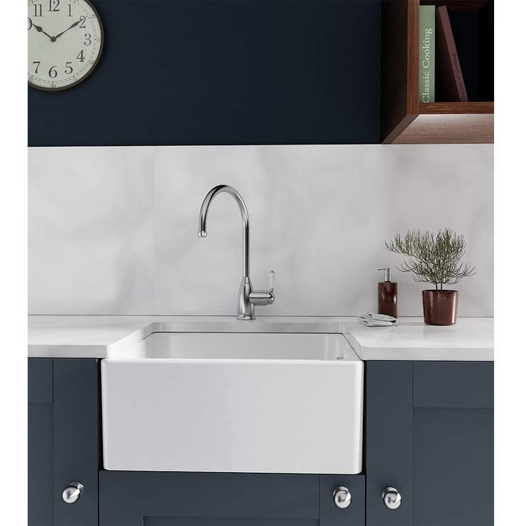 Abode New Belfast 1 Bowl Undermount Sink - White