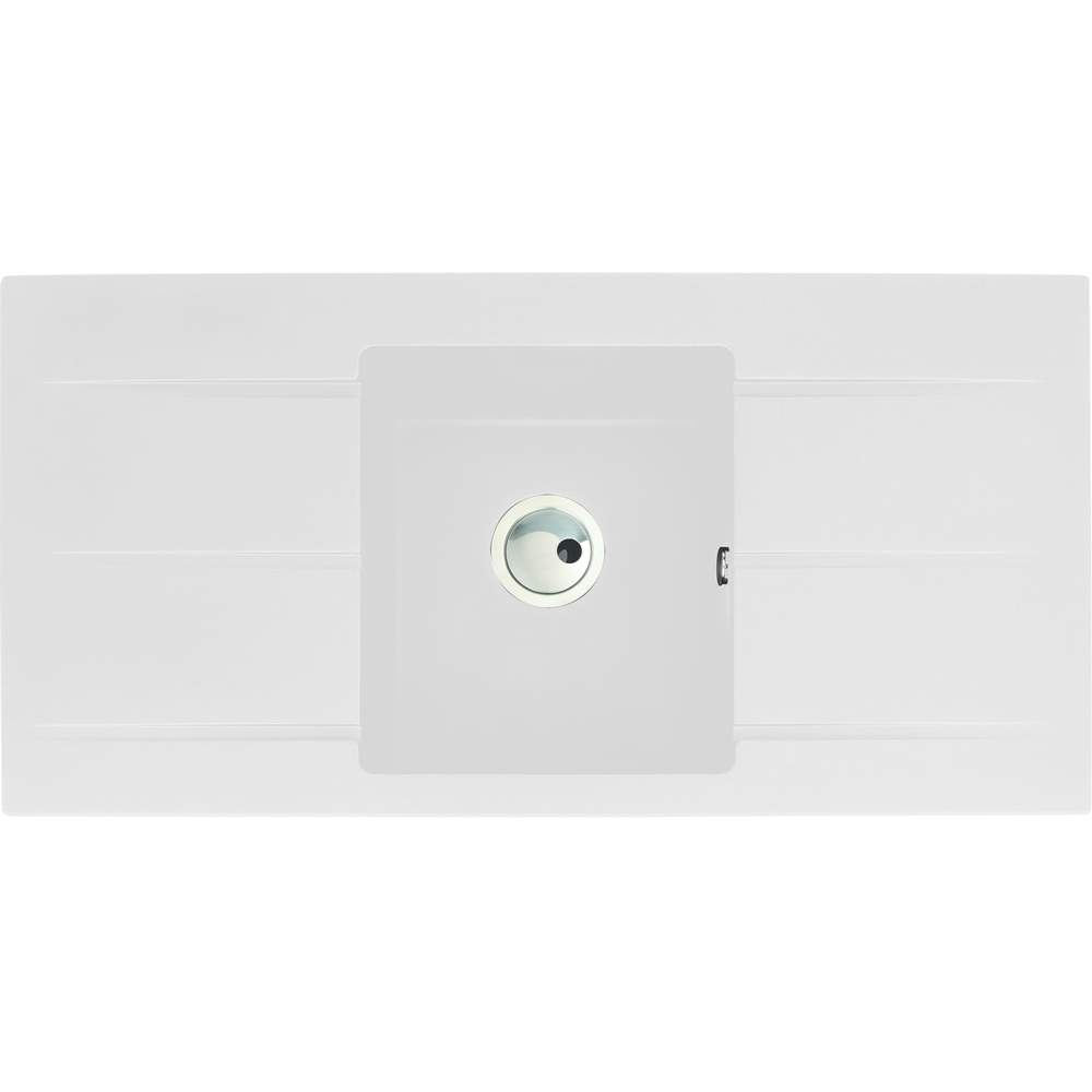 Abode Zero 1 Bowl & Double Drainer Granite Inset Kitchen Sink - White