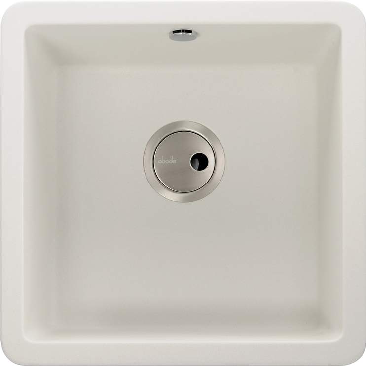 Abode Matrix Square GR15 1 Bowl Granite Inset / Undermount Kitchen Sink - White