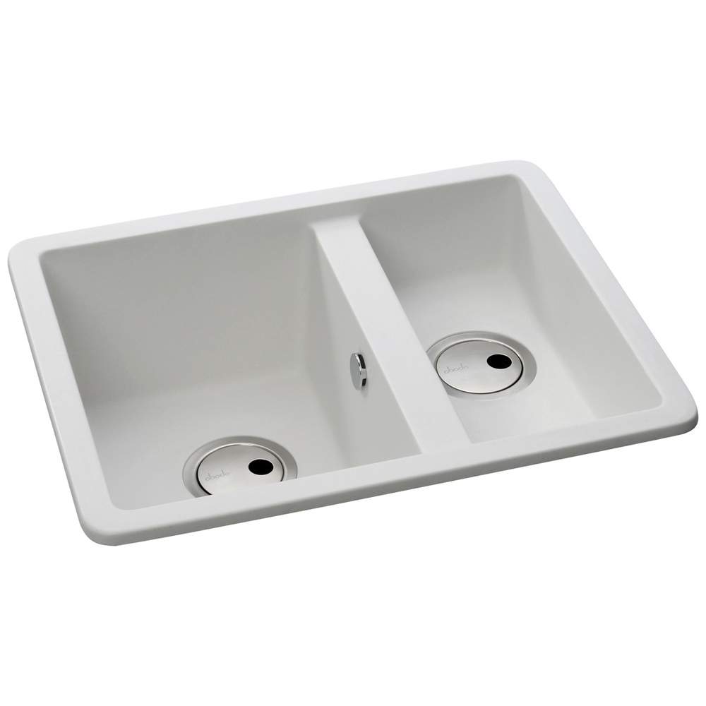 Abode Matrix Square GR15 1.5 Bowl Granite Inset / Undermount Kitchen Sink - White