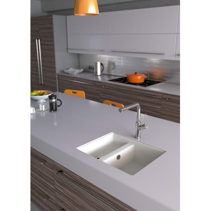 Abode Matrix Square GR15 1.5 Bowl Granite Inset / Undermount Kitchen Sink - White