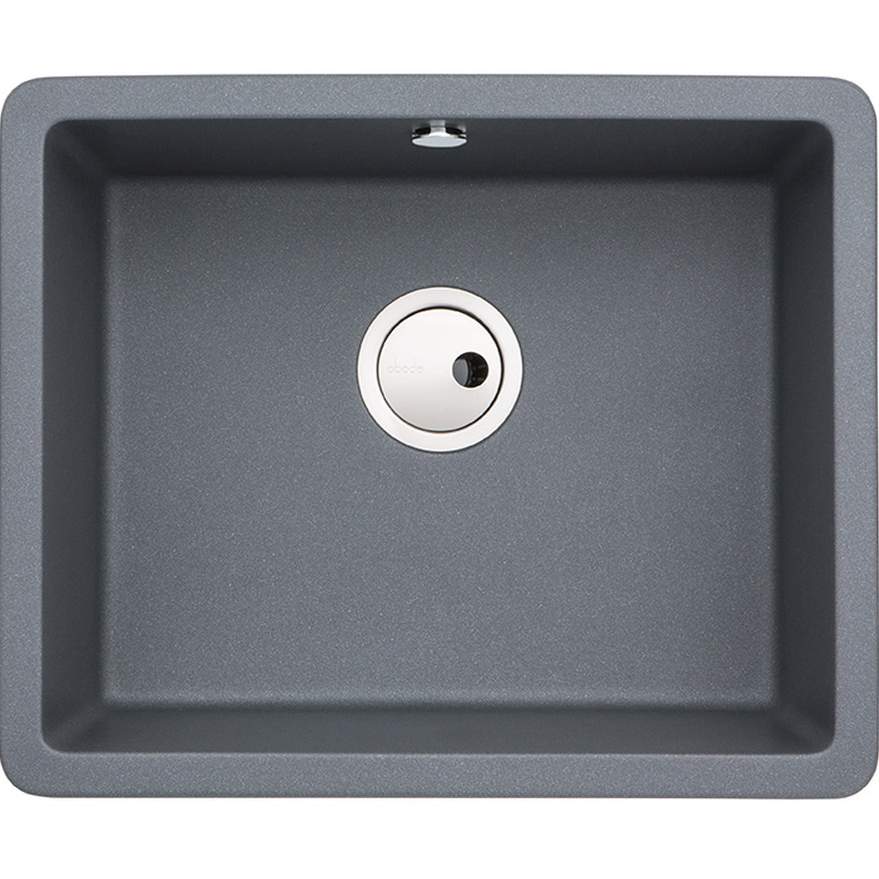 Abode Matrix Square GR15 Large 1 Bowl Granite Inset / Undermount Kitchen Sink - Grey Metallic
