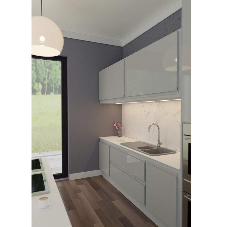 Abode Dune 1.5 Bowl & Drainer Granite Inset Kitchen Sink - Grey Metallic