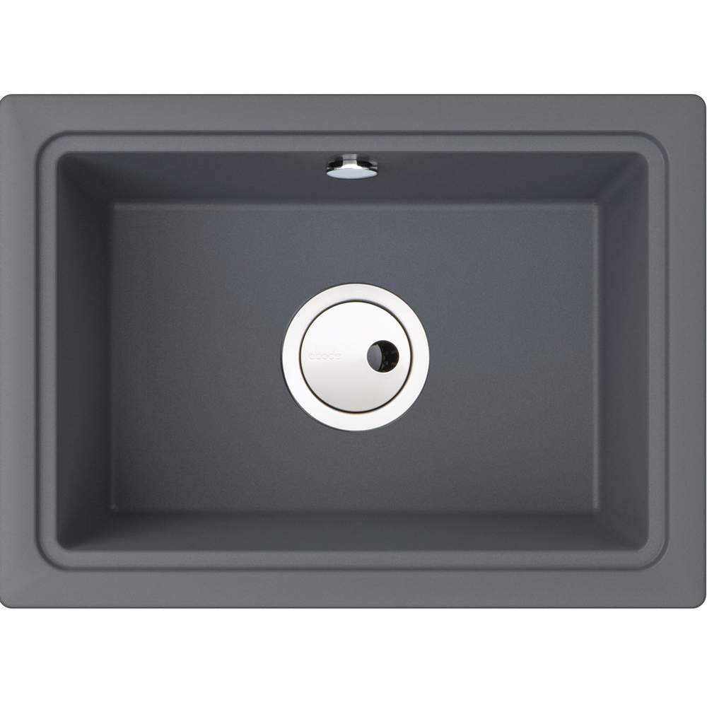 Abode Denton Compact 1 Bowl Undermount Granite Kitchen Sink - Grey Metallic