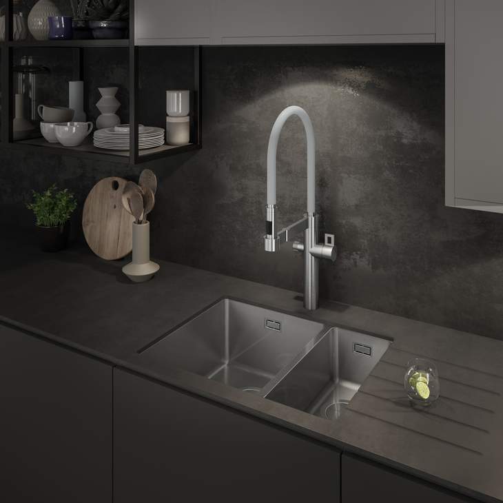 Abode Matrix R15 1.5 Bowl Left Hand Undermount / Inset Stainless Steel Kitchen Sink