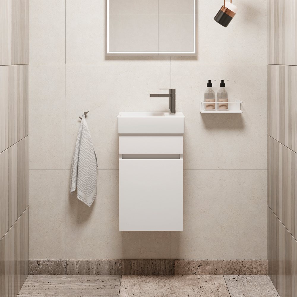 Abacus S1 Concepts Wall Hung Cloakroom Vanity Unit Pack 360mm Left Hand