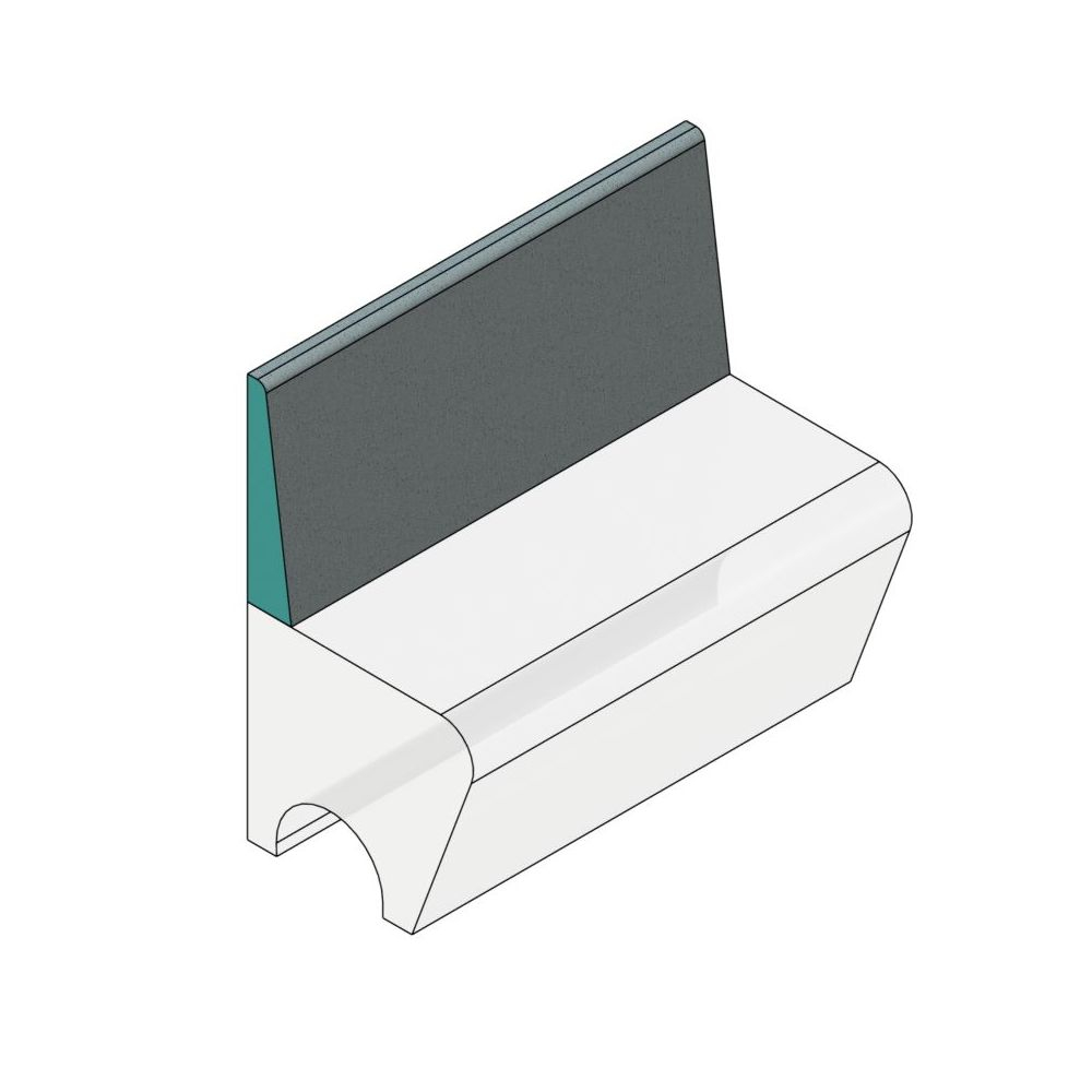 Abacus Elements Curved High Back Shower Seat Section