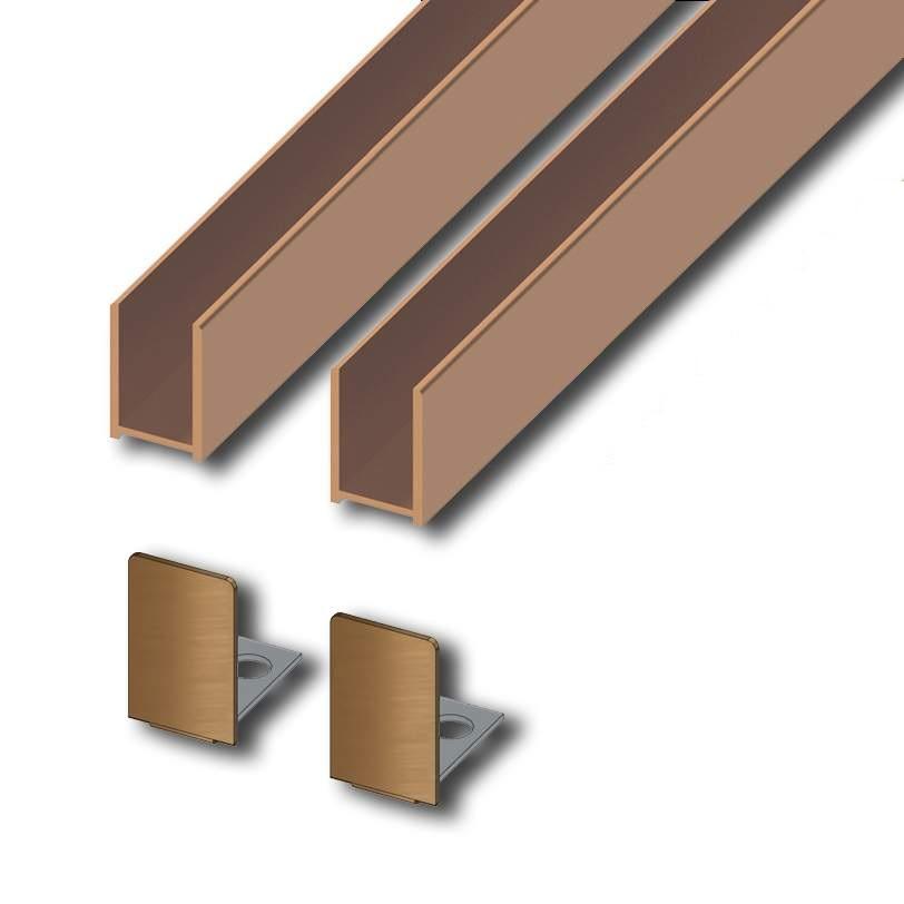 Abacus Glass Surface Channel Pack For 8mm Glass Brushed Bronze