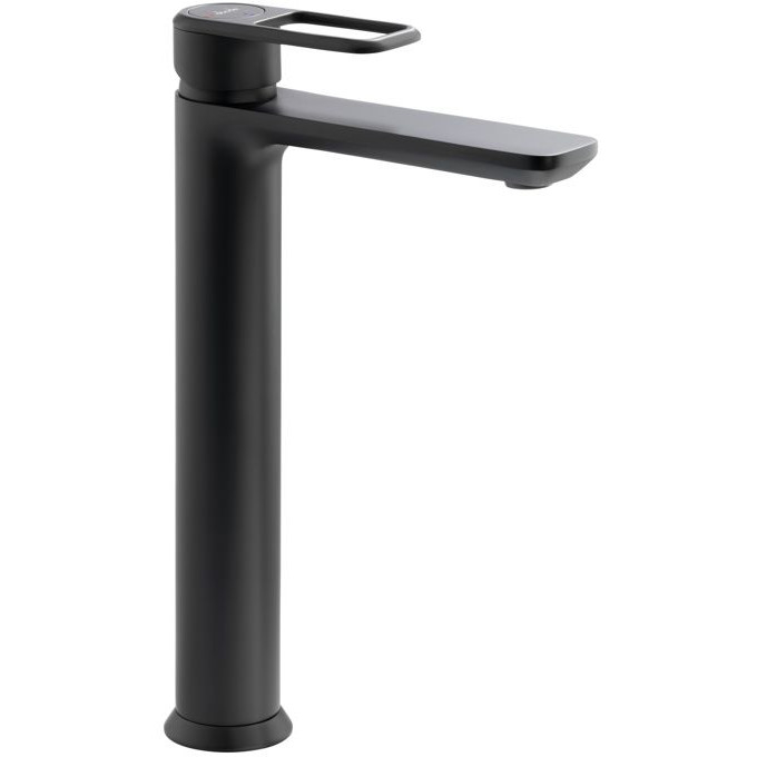Abode Levarto Matt Black Tall Basin Mixer Tap