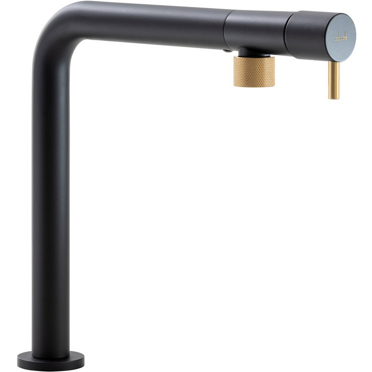 Abode Agilis Single Lever Black & Brass Kitchen Mixer Tap