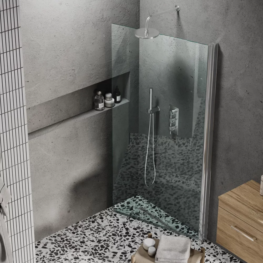 Lakes Coastline Alassio 900mm Hinged Wetroom Screen 8mm Glass