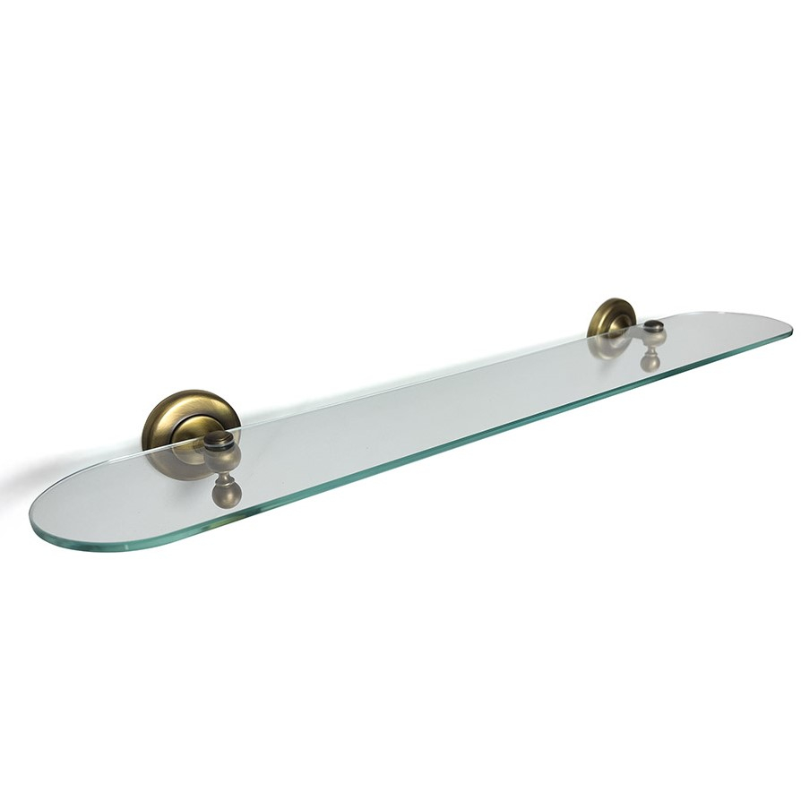 Origins Living Albany Aged Brass and Glass Shelf