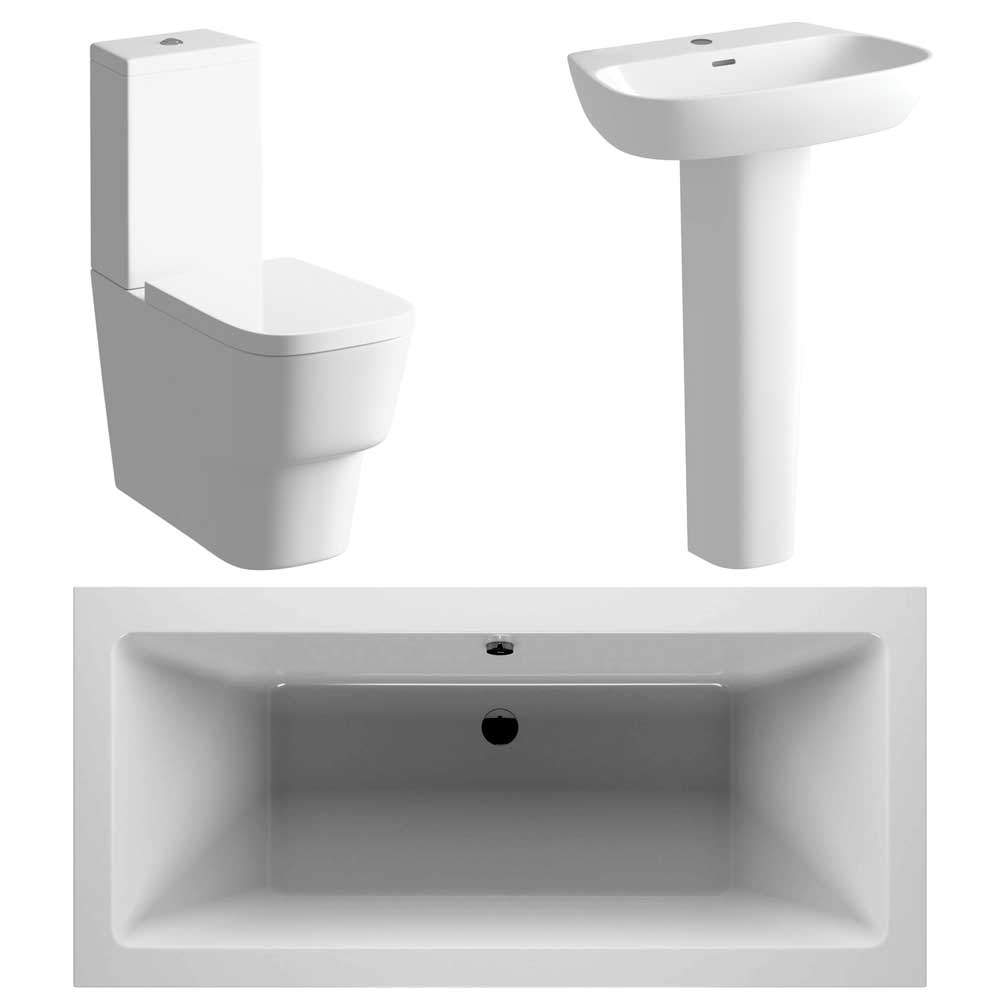 Allier Bathroom Suite, Basin, Toilet & Double Ended Bath 1700mm